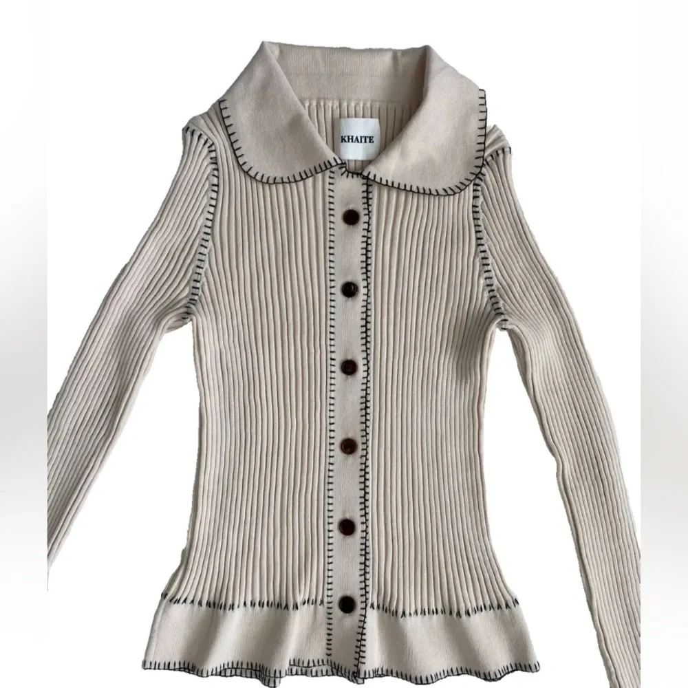 KHAITE $1120 THE TEAGAN RIBBED KNIT CARDIGAN SWEATER M EXCELLENT UNWORN - Picture 13 of 13